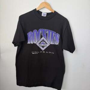 Vintage 90s rockies colorado black T-Shirt